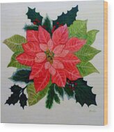 Poinsettia and Holly Painting by Anke Wheeler