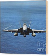 A Fa-18 Hornet Demonstrates Air Power. Wood Print