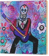 Dia De Los Muertos Musician Wood Print