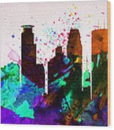 Minneapolis City Skyline Wood Print