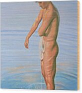 Original Classic Oil Painting Man Body Male Nude #16-2-4-08 Wood Print
