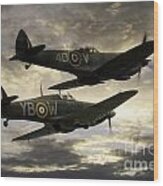 Spitfire And Hurricane Wood Print