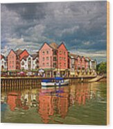 The Waterfront In Exeter Wood Print