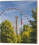 Atlanta Ferris Wheel Wood Print