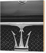 1967 Maserati Ghibli Grille Emblem #2 Wood Print