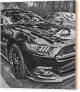2015 Ford Mustang Gt Painted Bw Wood Print