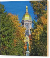 Autumn On The Campus Of Notre Dame #1 Wood Print