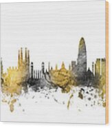 Barcelona Spain Skyline #1 Wood Print