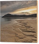 Beach Pattern At Sunrise Anchorage Bay #1 Wood Print