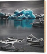 Blue Glacier Ice Iceland #1 Wood Print