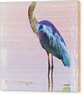 Blue Heron #1 Wood Print