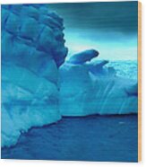 Blue Icebergs #1 Wood Print