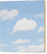 Blue Sky With Clouds #1 Wood Print