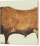 Bull #1 Wood Print