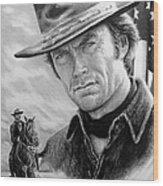 Clint Eastwood American Legend #1 Wood Print
