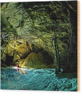 Deep Underground Cave Exploration #1 Wood Print