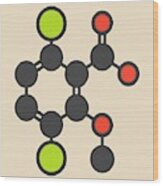 Dicamba Herbicide Molecule #1 Wood Print