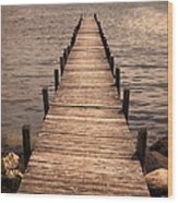 Dock On Mountain Lake #1 Wood Print