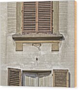 Dueling Windows Of Tuscany #1 Wood Print