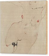 Female Nude, 1912 By Egon Schiele Wood Print