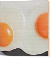 Frying Eggs #1 Wood Print