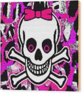 Girly Punk Skull #1 Wood Print