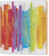 Grunge Rainbow Background #1 Wood Print