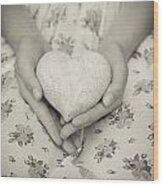 Hands Holding A Heart #2 Wood Print