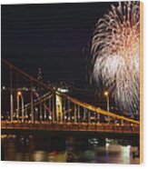 July 4th Fireworks In Pittsburgh #1 Wood Print