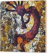 Kokopelli The Flute Player #4 Wood Print