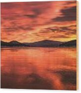 Lake Winnipesaukee - Fiery Sunrise Wood Print