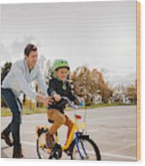 Learning To Ride A Bicycle #1 Wood Print