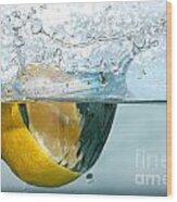 Lemon Splash Into Water #1 Wood Print