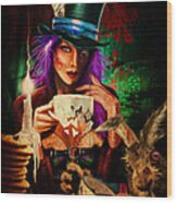 Mad Hatter Wood Print