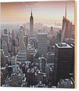 Manhattan Hi-rise Buildings And Empire #1 Wood Print