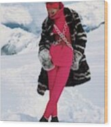 Marisa Berenson In The Snow #1 Wood Print