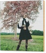 Marisa Berenson Wearing A Fur Coat #1 Wood Print