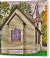 Pennsylvania Country Churches - Heckton Church At Fort Hunter Autumn - Dauphin County #1 Wood Print