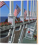 Porch Of The Grand Hotel, Mackinac #1 Wood Print