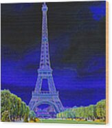 Purple Eiffel Wood Print