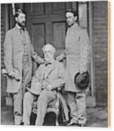 Robert E. Lee With Eldest Son And Aide #1 Wood Print