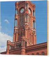 Rotes Rathaus The Town Hall Of Berlin Germany #1 Wood Print