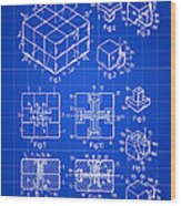 Rubik's Cube Patent 1983 - Blue Wood Print