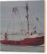 Shrimp Boat Wood Print