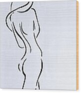 Sketch Of A Nude Woman Wood Print
