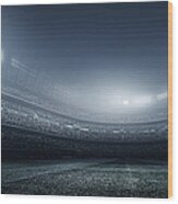 Soccer Player With Ball In Stadium #1 Wood Print