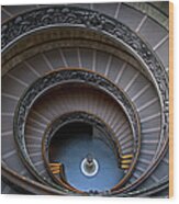 Spiral Staircase At The Vatican #1 Wood Print