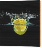 Splashing Lemon #1 Wood Print