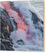 The Pahoehoe Lava Flowing From Kilauea #1 Wood Print