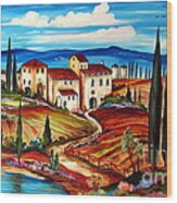 Tranquillita' Toscana #1 Wood Print